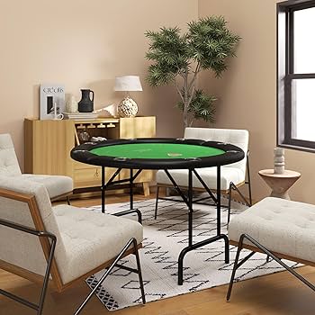 ポーカーテーブル ポータブル3つ折り Amazon.com: Soozier Poker Table Foldable 47
